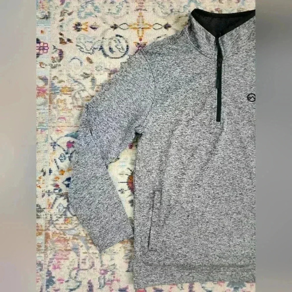 Frontier Supply Co Mens Grey Half Zip Pullover Athletic Shirt Long Sleeve, sz SM - Picture 4 of 12